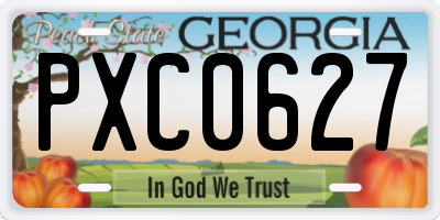 GA license plate PXC0627