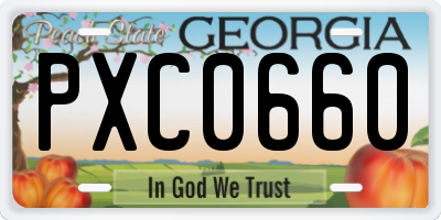 GA license plate PXC0660