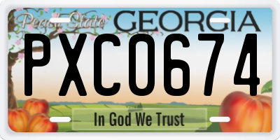GA license plate PXC0674