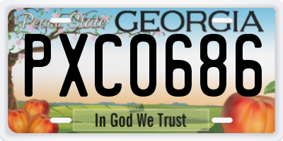 GA license plate PXC0686