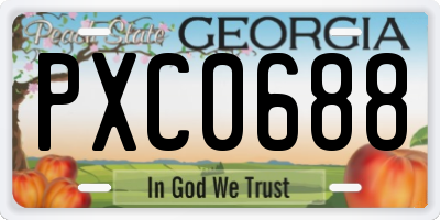 GA license plate PXC0688