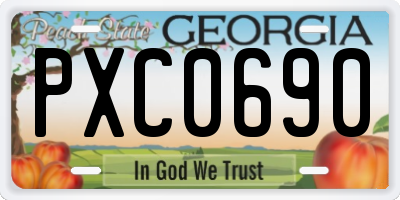 GA license plate PXC0690