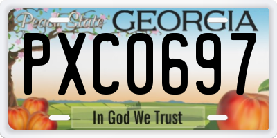 GA license plate PXC0697