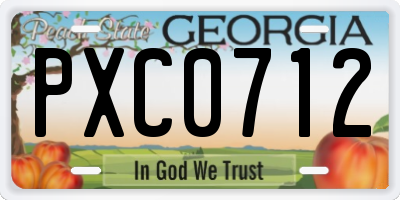 GA license plate PXC0712