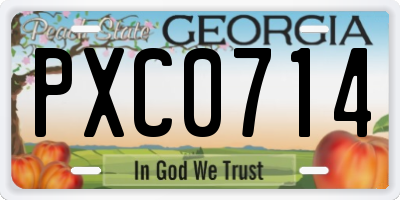 GA license plate PXC0714
