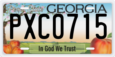 GA license plate PXC0715