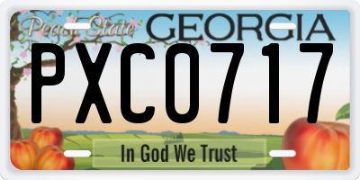 GA license plate PXC0717