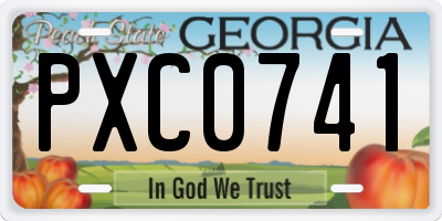 GA license plate PXC0741