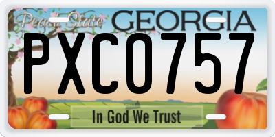 GA license plate PXC0757