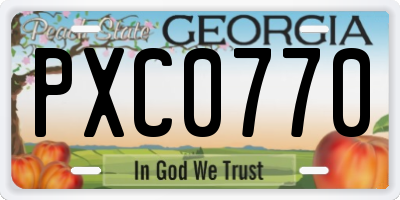 GA license plate PXC0770