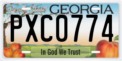 GA license plate PXC0774