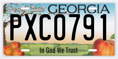GA license plate PXC0791