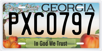GA license plate PXC0797