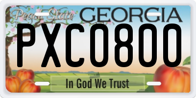 GA license plate PXC0800