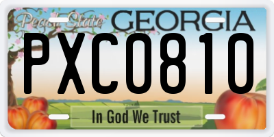 GA license plate PXC0810