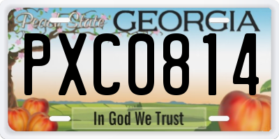 GA license plate PXC0814