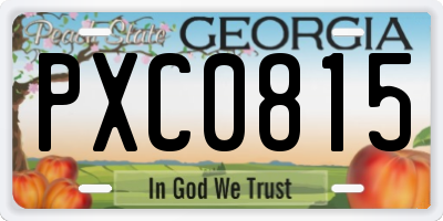 GA license plate PXC0815