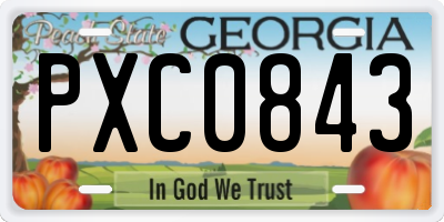 GA license plate PXC0843
