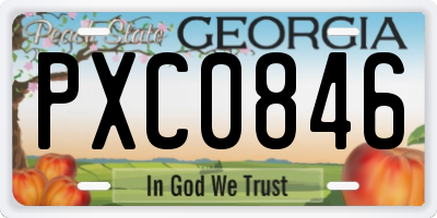 GA license plate PXC0846