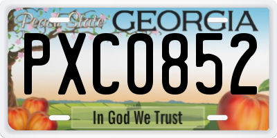 GA license plate PXC0852