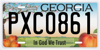 GA license plate PXC0861