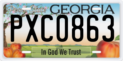 GA license plate PXC0863