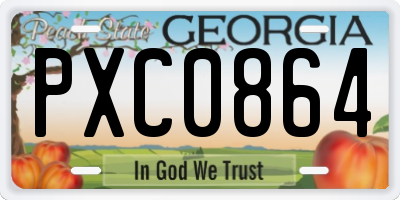 GA license plate PXC0864