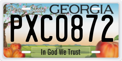GA license plate PXC0872