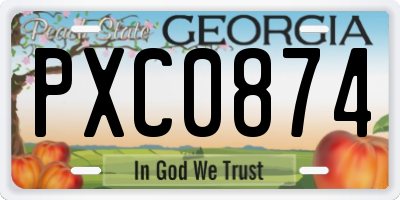 GA license plate PXC0874