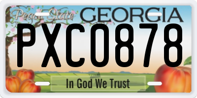 GA license plate PXC0878