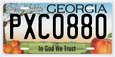GA license plate PXC0880