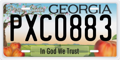 GA license plate PXC0883