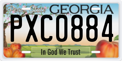 GA license plate PXC0884