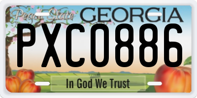 GA license plate PXC0886