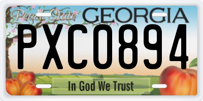 GA license plate PXC0894