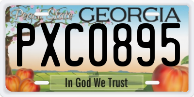 GA license plate PXC0895