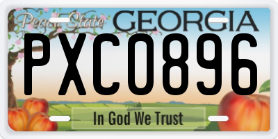 GA license plate PXC0896