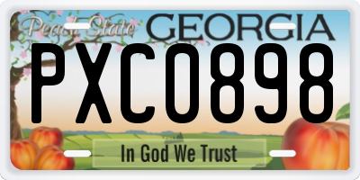 GA license plate PXC0898