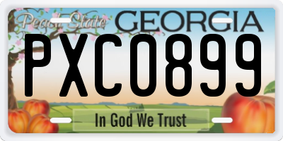 GA license plate PXC0899