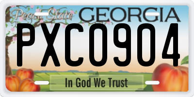 GA license plate PXC0904
