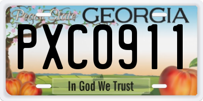 GA license plate PXC0911