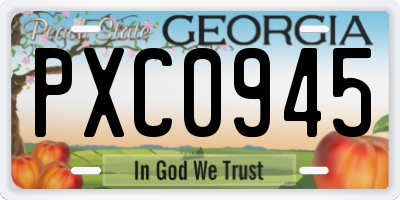 GA license plate PXC0945