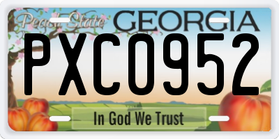 GA license plate PXC0952