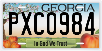 GA license plate PXC0984