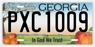 GA license plate PXC1009