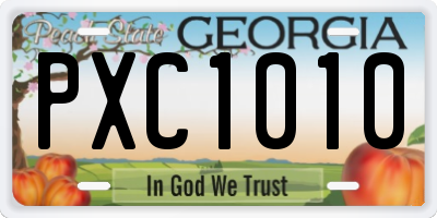 GA license plate PXC1010