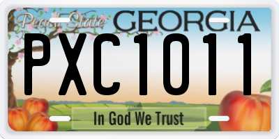 GA license plate PXC1011