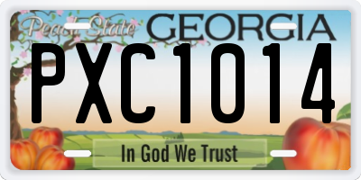 GA license plate PXC1014