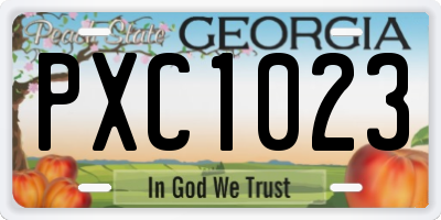 GA license plate PXC1023