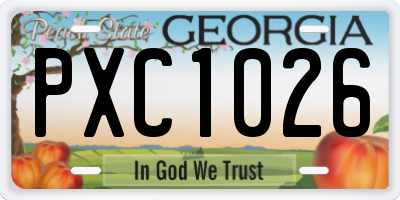 GA license plate PXC1026